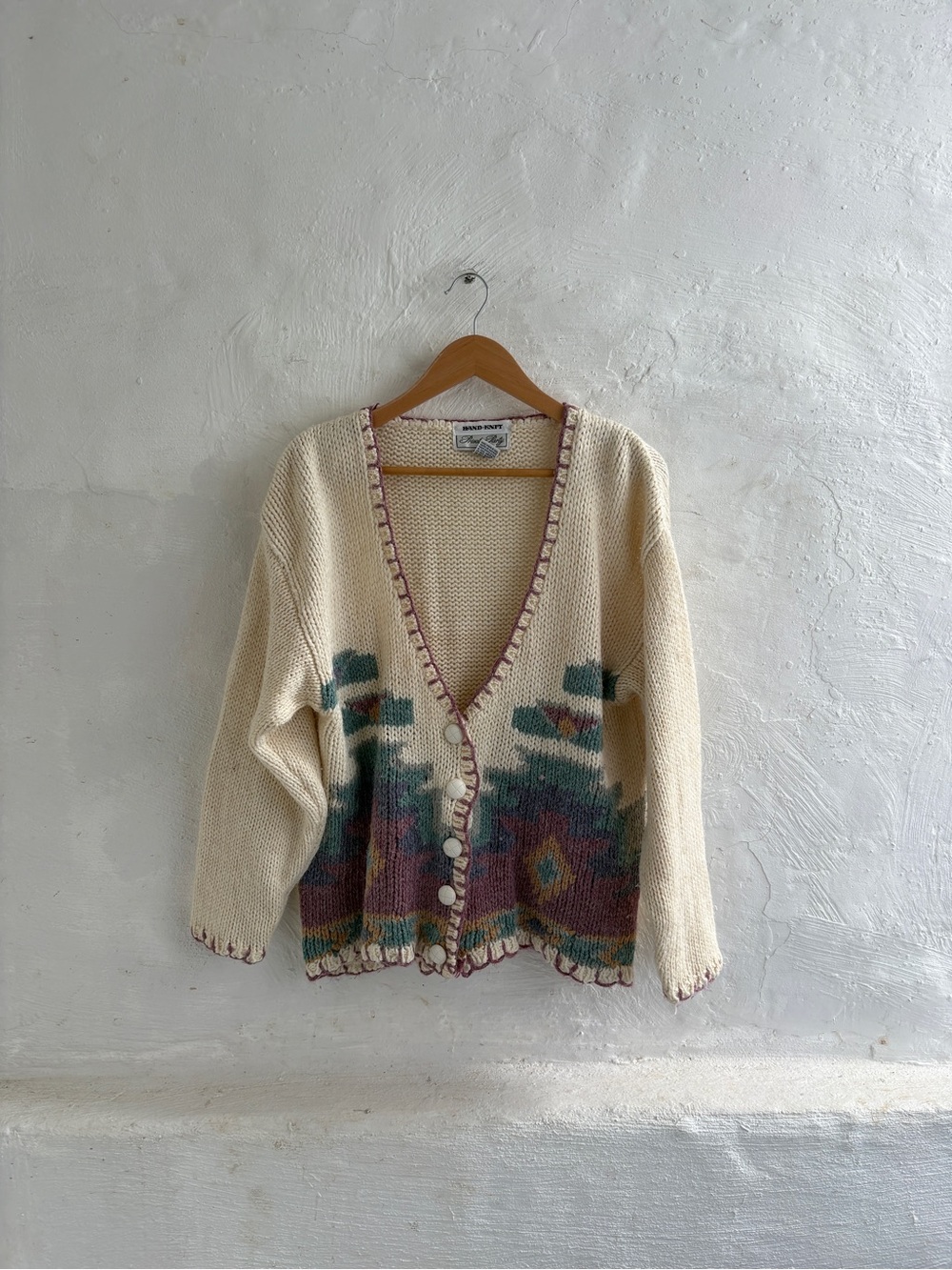 Vintage hand knit private party cardigan